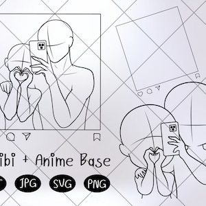 Pin para oc  Drawing base, Anime poses reference, Chibi girl drawings