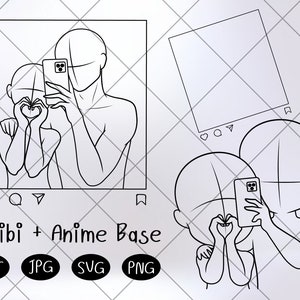 Couple Base , D drawing of an anime couple transparent background PNG  clipart