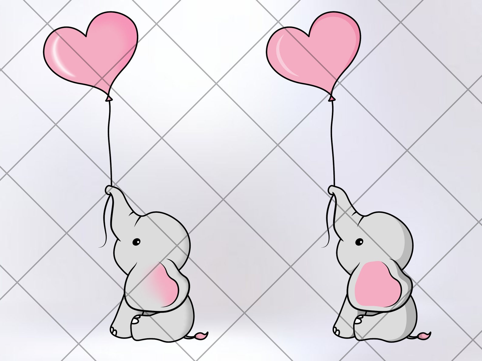 Baby Elephant With Balloon PNG | Cute Elephant - Girl Shirt - Elephant ...