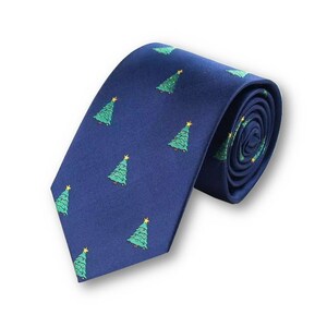 Tie BLUE CHRISTMAS TREES, Christmas gift