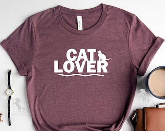 Cat Lover Shirt, Cat Silhouette Shirt, Cat Tee, Animal Lover Tee, Cat Shirt, Cat Lover Gift, Animals Tee