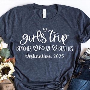 Gepersonaliseerd shirt voor meisjesreis 2025, gepersonaliseerd shirt meisjesreis stranden drank Besties 2025, reisshirt meisjes, reisshirt dames