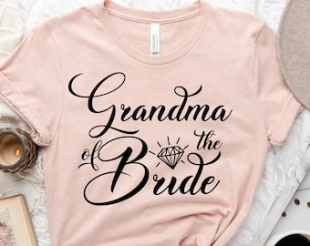 Grandmother Of The Bride Pink Rhinestone Wedding Womens T-shirt