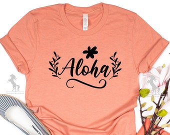 Camisa hawaiana, camiseta hawaiana, camisa hawaiana, camisa de verano, camisa de playa, camisas de verano para mujer, camisa de Hola Verano, camiseta de regalo de verano para mujer