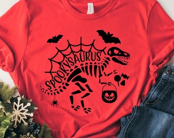 Spooky Dinosaur Tee, Dinosaur Halloween Tee, Spooky Saurus Tee, Halloween Shirt, Spooky Shirt, Halloween Party Shirt, Fall Shirt