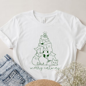 Merry Catmas Shirt, Cat Christmas Shirt, Cat Christmas Tree Shirt, Cat Mom Shirt, Cat Lover Shirt, Christmas Gift Shirt, Cute Cat Shirt