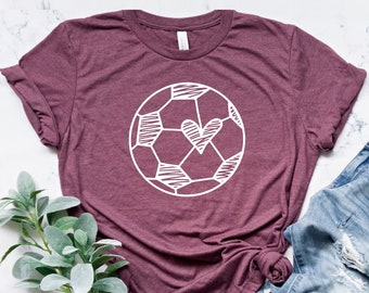 Soccer Heart Shirt,  Soccer Ball Shirt, Soccer Lover Shirt, Soccer Gift Shirt, Cute Soccer Heart Shirt, Soccer Mom Shirt, Soccer Girl Shirt