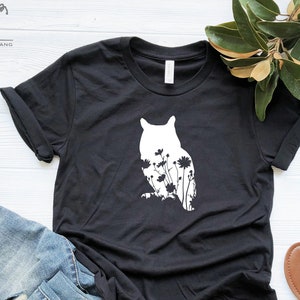 Floral Owl Shirt, Floral Owl Tee, Animal Lover Tee, Owl Shirt, Owl Lover Gift, Wildlife Animals Tee