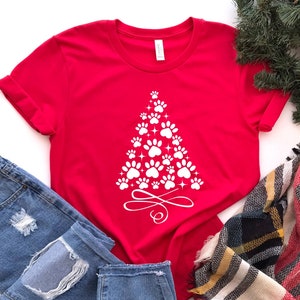 Paws Christmas Tree Shirt, Christmas Shirt, Animal Lover Christmas Shirt, Cat Christmas Shirt, Cat Mom, Dog Mom Christmas, Christmas Gift