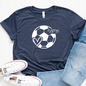 Personalized Soccer Ball Shirt, Soccer Team Shirt, Personalized Soccer Shirt, Customized Soccer Shirt, Personalized Soccer Heart Shirt