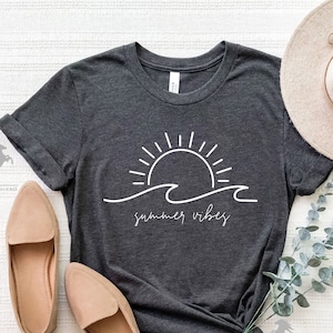 Summer Vibes Shirt, Summer Clothing, Minimalist Summer Clothing, Beach Shirt, Vacation Shirt, Adventure Shirt,Travel Shirt,Beach Vibes Shirt