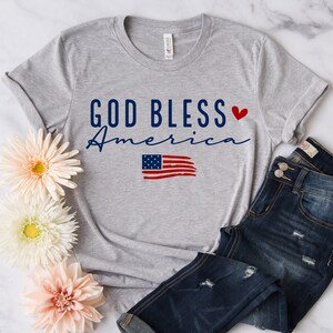 God Bless America Shirt, 4. Juli Shirt, Unabhängigkeitstag Geschenk Shirt, Gedenktag T-Shirt, Vaterländisches Shirt, 4. Juli Geschenk T-Shirt