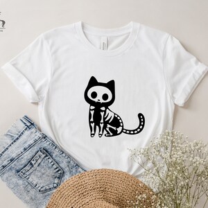 Skeleton Halloween Cat Shirt, Halloween Shirt, Halloween Cat, Cute Halloween Shirt, Spooky Cat Shirt, Gift for Halloween, Halloween Gift