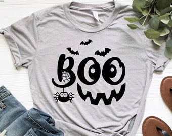 Camiseta de Halloween Boo, camiseta Boo, camiseta Boo Halloween, camiseta Halloween, camiseta fiesta Halloween, camiseta divertida Halloween, camiseta Boo, feliz Halloween
