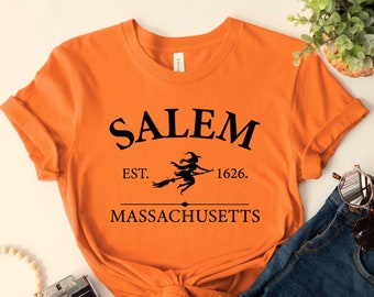 Salem Massachusetts Shirt, Halloween Shirt, Retro Halloween Shirt, Spooky Season Shirt, Witchy Shirt