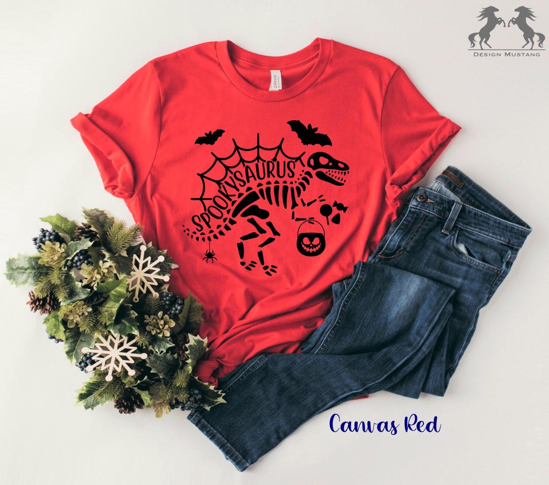 Spooky Dinosaur Tee, Dinosaur Halloween Tee, Spooky Saurus Tee ...