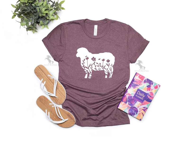 Floral Sheep Shirt Floral Sheep Tee Floral Sheep T-Shirt