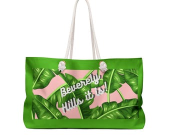 Bolsa Beverly Hills Tote: Grande Bolsa Verde de Fim de Semana, Designer Art