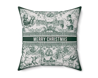 Toile De Jeur INDOOR Square Pillow Snowflake Sparkle Decor | Holiday Winter Pillow | Hotel Christmas Pillow