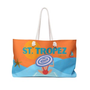 St Tropez Oversized Weekender Tote Bag: Beach Holiday Design