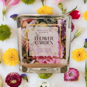 Flower Garden Scented Candle: Citrus, Grapefruit, Peach