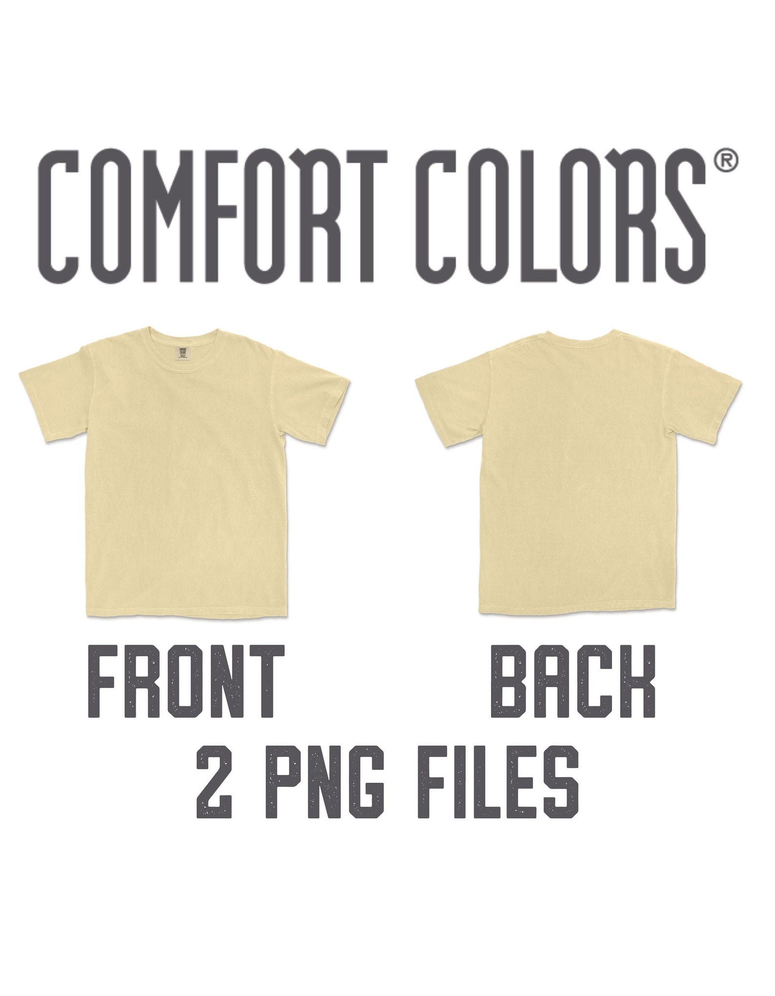 Comfort Colors Mockup 1717 PNG DIGITAL DOWNLOAD Front and Back Butter