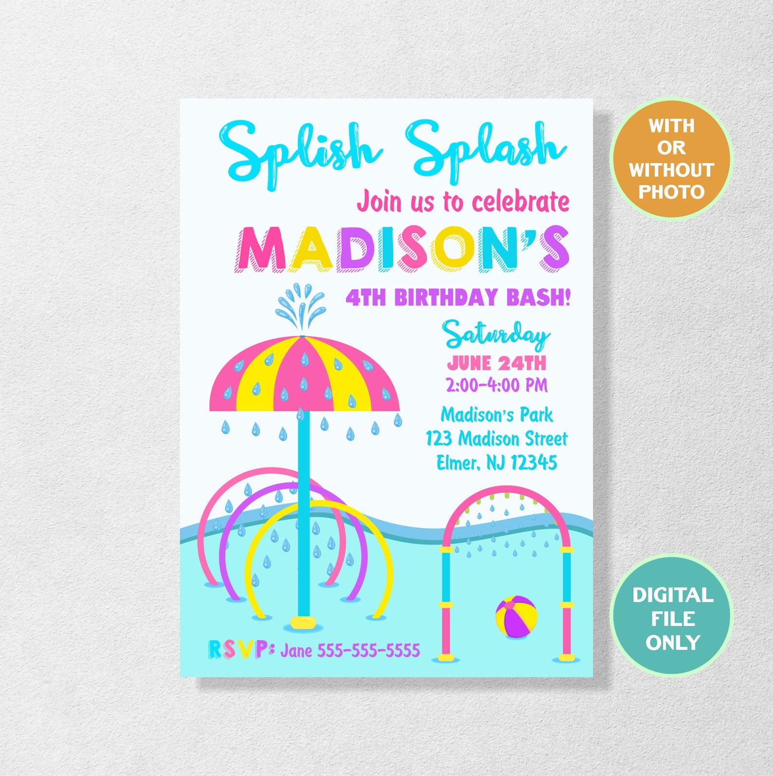Splish Splash Invitation Splash Pad Birthday Invitation Etsy