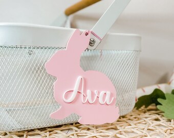 Custom Easter Tag,Easter bunny name tag,Easter gifts for kids,Personalized acrylic bunny tag