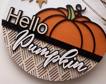 Fall front door decor, Hello pumpkin, Door hanger, Fall decor, Fall door wreath