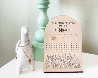 Earring holder, boho earring holder, jewelry display, wooden jewelry holder, kids earring holder, jewelry organizer, she’s a wildflower