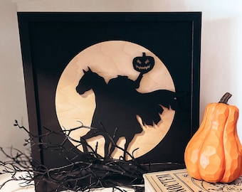 Halloween Decor, Spooky Decorations, Headless horseman, Sleepy Hollow decor,Coffee Bar Halloween Decor, Wooden Sign,Halloween Sign,