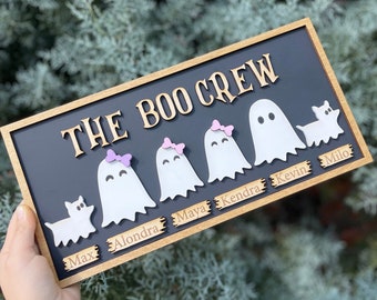 Personalized Halloween Family Sign,Halloween Decor,Ghost Family Sign,Cute Halloween Decor, Custom Halloween Sign, Coffee bar Halloween Decor