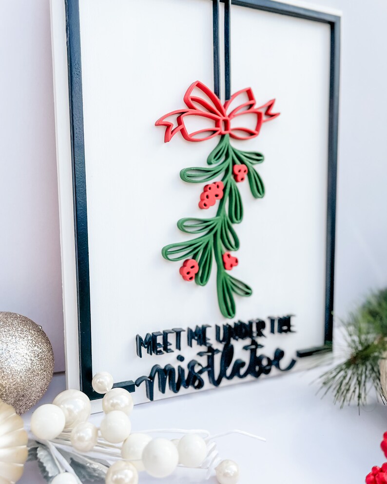 Christmas Decor, Mistletoe Sign, Christmas Decorations, Christmas Sign ...