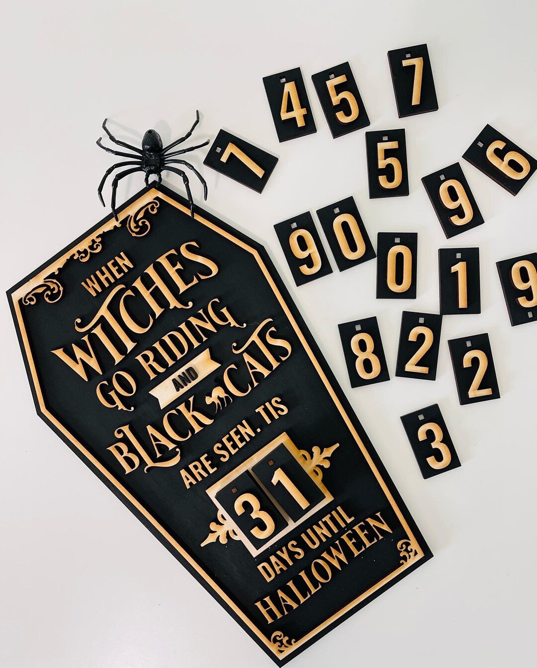 Halloween Countdown Calendar, Halloween Decor, Spooky Decorations