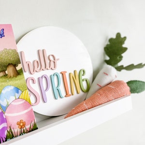 Hello Spring Wood Sign,Spring home decor, Spring decor,Hello Spring Sign,Kids Bookshelf Decor,Playroom Decor