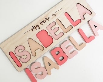 Personalized Name puzzle,  Montessori toy, Custom gift for kids, Nursery decor, wooden name sign, gifts for baby