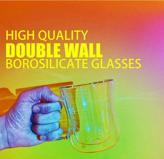 PunPun Coffee Cups Clear Coffee Mugs, Espresso Cups,Double Wall