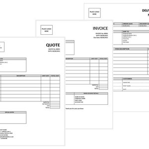 Word Delivery Note Template Etsy