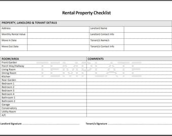 Rental Walkthrough Checklist Printable - Etsy
