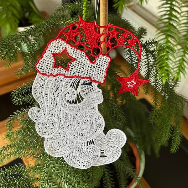 Embroidery Lace Fsl Santa/ Embroidery File FSL Nikolaus / Embroidery Design Pattern xmas and Christmas motifs, design, INSTANT DOWNLOAD