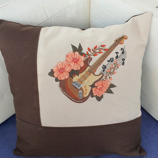 Stickdatei Gitarre mit Blumen /Guitar with flower