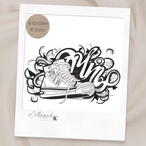Broderie graffiti sur chaussure / fichier de broderie graffiti sur chaussure, motif de broderie, motifs de baskets pour broderie machine, TÉLÉCHARGEMENT INSTANTANÉ