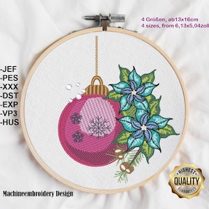Embroidery Christmas tree ball/Stickdatei Weihnachtskugel/Christbaumkugel Design, xmas Motive, Patterns for Machine INSTANT DOWNLOAD