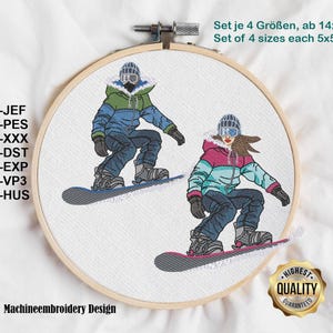 Embroidery Set Snowboarder / Embroidery File Set Snowboarder, Winter, Snow Design, for Machine Embroidery, Instant Download
