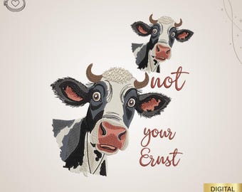 Embroidery funny Cow/ Embroidery file funny cow/ Embroidery Design Pattern animal, motifs, design, INSTANT DOWNLOAD