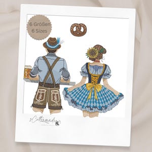 Embroidery Oktoberfest Men/Women/Stickdatei Oktoberfest Mann/Frau/inkl. Brezln/Party Design pattern  for machineembroidery INSTANT DOWNLOAD