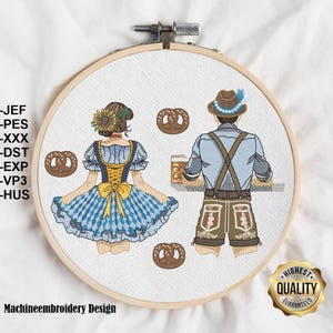 Embroidery Oktoberfest Men/Women/Stickdatei Oktoberfest Mann/Frau/inkl. Brezln/Party Design pattern  for machineembroidery INSTANT DOWNLOAD