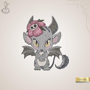 Embroidery cute Bat / Stickdatei Fledermaus Design, animal pattern, cute devil Machine embroidery Pattern, INSTANT DOWNLOADStickdatei