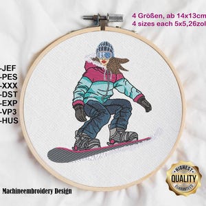 Embroidery Snowboarder Women/ Embroidery file Snowboarder Woman, Winter, Snow Design, for Machine Embroidery, Instant Download