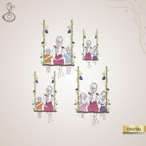 Embroidery Mother day/ Stickdatei Muttertag Mutterliebe Mama mit Kind/mothers day Design, machine embroidery pattern, INSTANT DOWNLOAD